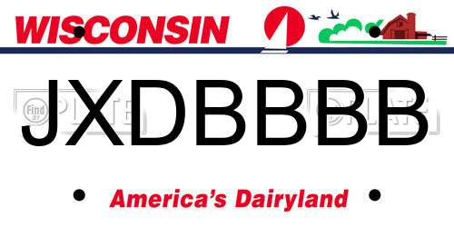 JXDBBBB Wisconsin License Plate