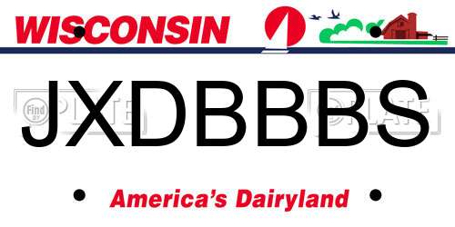 JXDBBBS Wisconsin License Plate