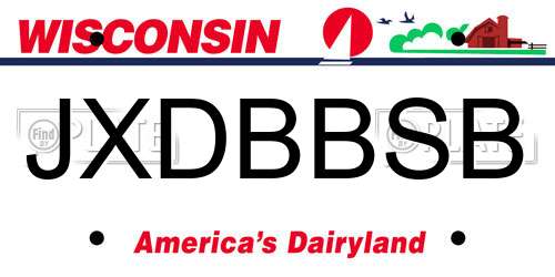 JXDBBSB Wisconsin License Plate