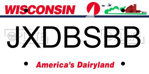 JXDBSBB Wisconsin License Plate