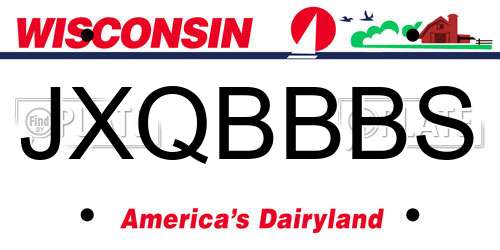 JXQBBBS Wisconsin License Plate