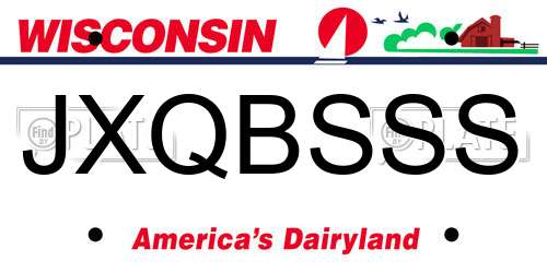 JXQBSSS Wisconsin License Plate