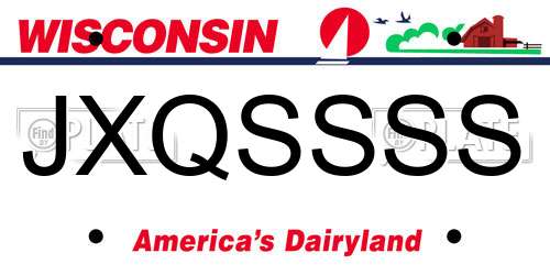 JXQSSSS Wisconsin License Plate