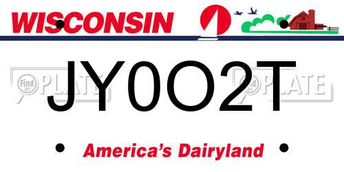 JY0O2T Wisconsin License Plate