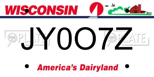 JY0O7Z Wisconsin License Plate