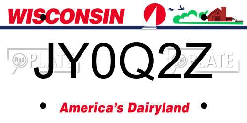 JY0Q2Z Wisconsin License Plate