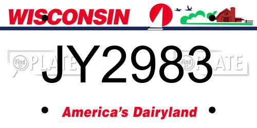JY2983 Wisconsin License Plate