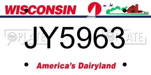 JY5963 Wisconsin License Plate