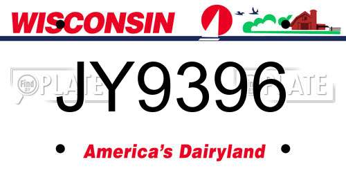 JY9396 Wisconsin License Plate