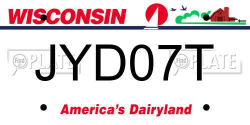JYD07T Wisconsin License Plate