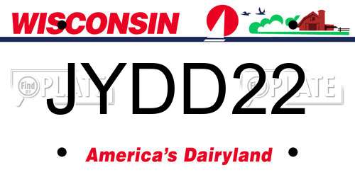 JYDD22 Wisconsin License Plate