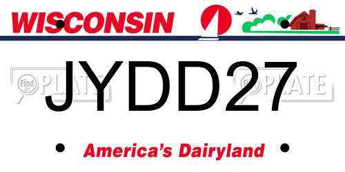 JYDD27 Wisconsin License Plate
