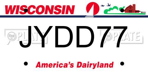 JYDD77 Wisconsin License Plate