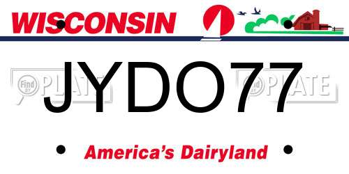 JYDO77 Wisconsin License Plate