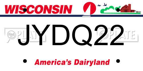 JYDQ22 Wisconsin License Plate