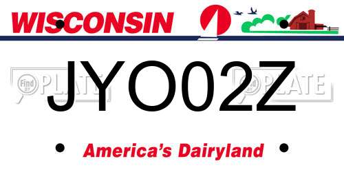 JYO02Z Wisconsin License Plate