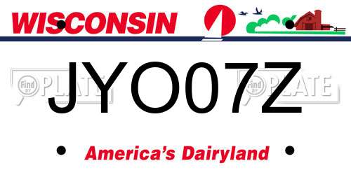 JYO07Z Wisconsin License Plate
