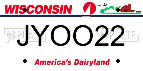 JYOO22 Wisconsin License Plate