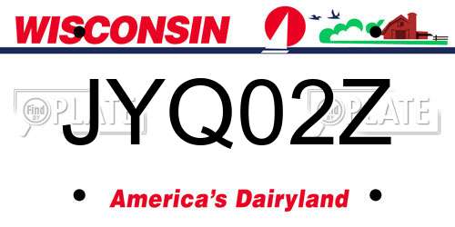 JYQ02Z Wisconsin License Plate