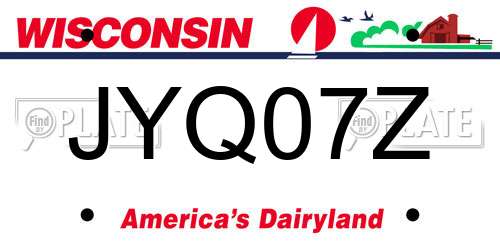 JYQ07Z Wisconsin License Plate
