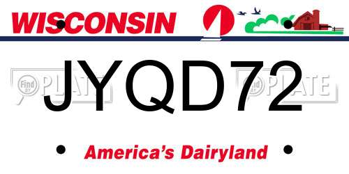 JYQD72 Wisconsin License Plate