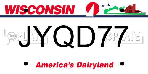 JYQD77 Wisconsin License Plate