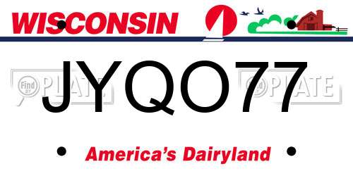 JYQO77 Wisconsin License Plate