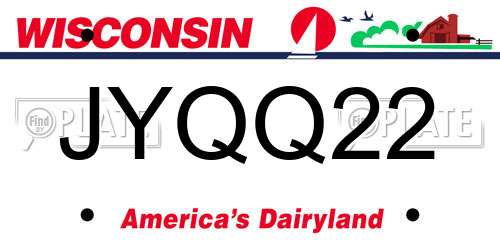 JYQQ22 Wisconsin License Plate