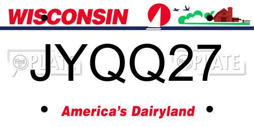 JYQQ27 Wisconsin License Plate
