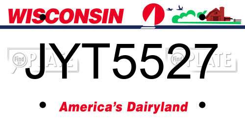 JYT5527 Wisconsin License Plate