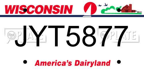 JYT5877 Wisconsin License Plate