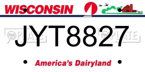 JYT8827 Wisconsin License Plate
