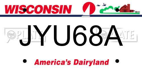 JYU68A Wisconsin License Plate
