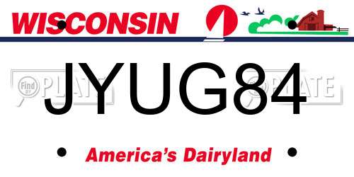 JYUG84 Wisconsin License Plate