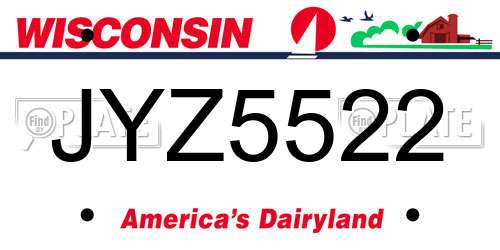 JYZ5522 Wisconsin License Plate