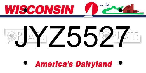 JYZ5527 Wisconsin License Plate