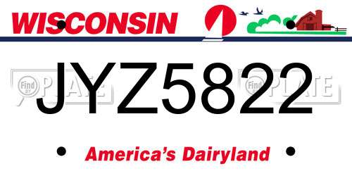 JYZ5822 Wisconsin License Plate