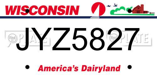 JYZ5827 Wisconsin License Plate