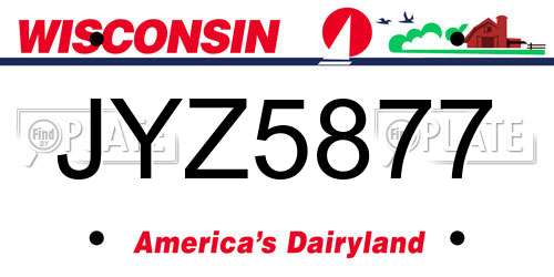 JYZ5877 Wisconsin License Plate