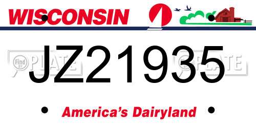 JZ21935 Wisconsin License Plate