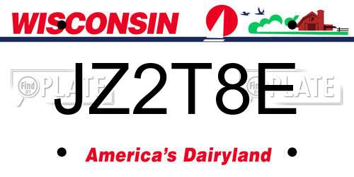 JZ2T8E Wisconsin License Plate