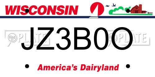 JZ3B0O Wisconsin License Plate