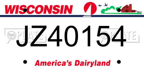 JZ40154 Wisconsin License Plate