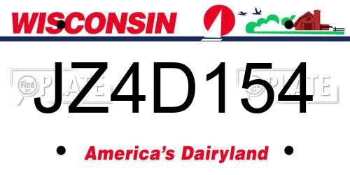 JZ4D154 Wisconsin License Plate