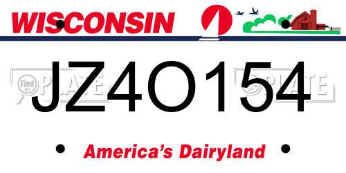 JZ4O154 Wisconsin License Plate