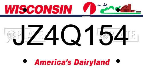 JZ4Q154 Wisconsin License Plate
