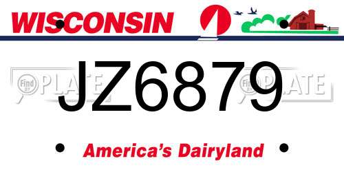 JZ6879 Wisconsin License Plate