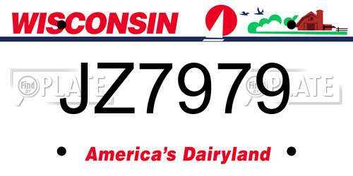 JZ7979 Wisconsin License Plate