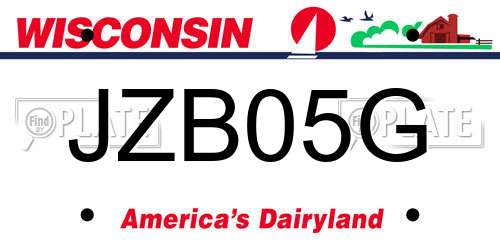 JZB05G Wisconsin License Plate