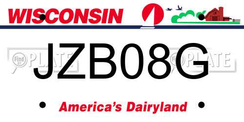 JZB08G Wisconsin License Plate